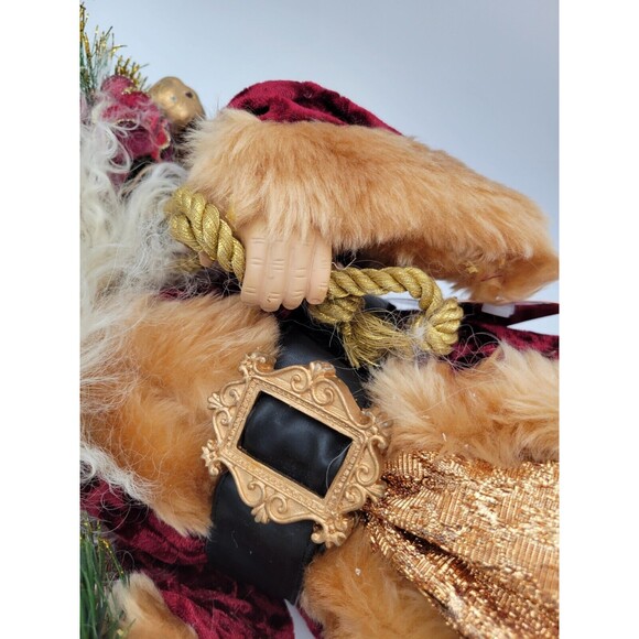 Large Santa figure or tree topper 21" Old world style gold & dark red - Picture 11 of 12